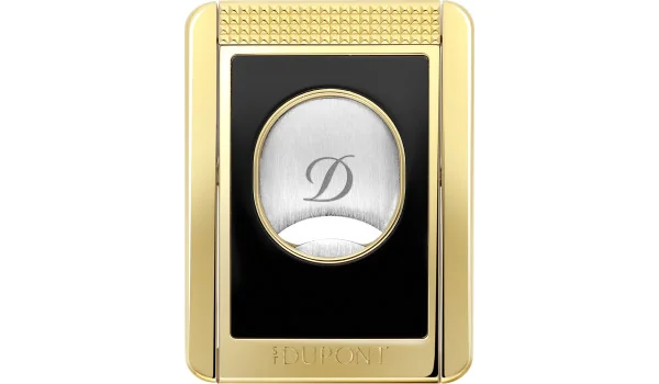 مقص ذو شفرتين من S.T. Dupont مع حامل للسيجار باللونين الأسود والذهبي 003553
