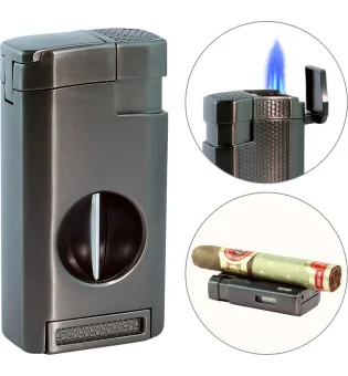 adorini Triple Jet Lighter V-Cut Gun Black