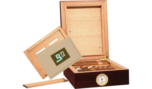 BigSmoke Humidor Mini Brown incl. Boveda pack 72%