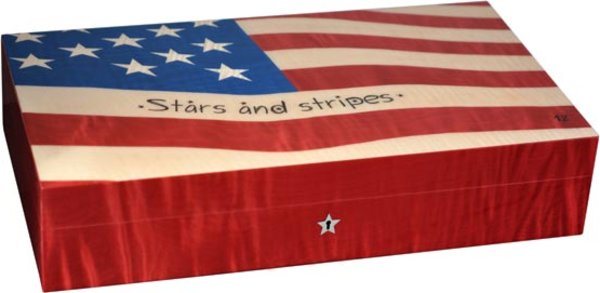 Elie Bleu Stars & Stripes Flag 110-Cigar Humidor 