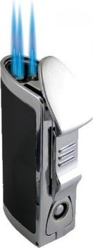 BOM Triple Jet Lighter Silver/Black