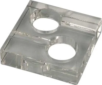 Square Glass Ashtray for 2 Cigars