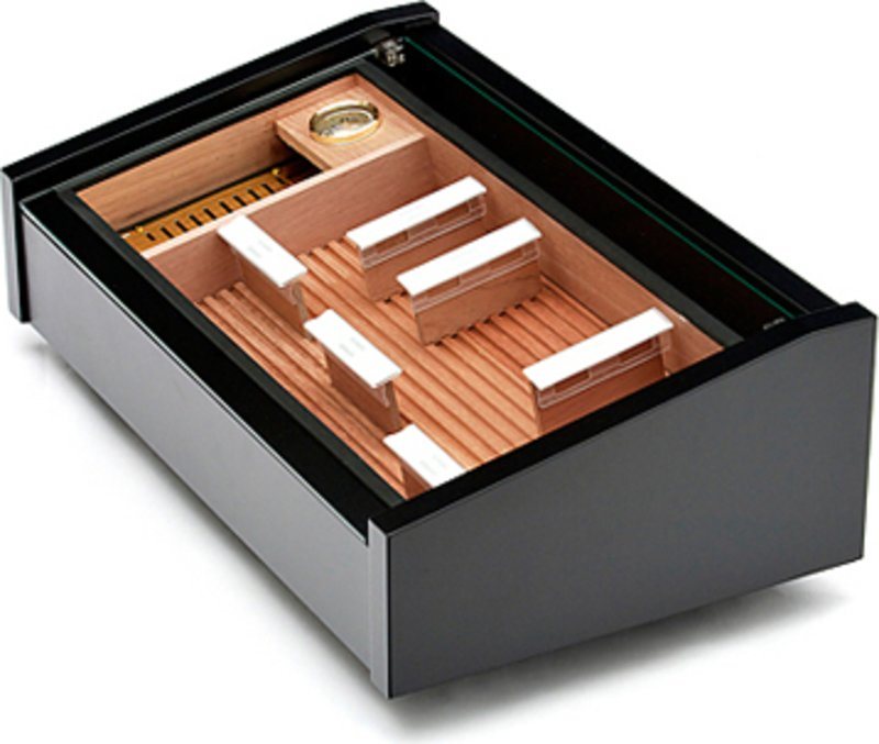 adorini Vega Deluxe Display Humidor Black Free shipping