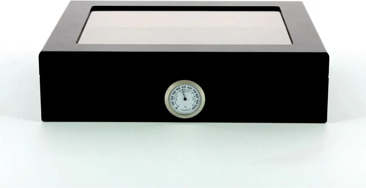 Analog Hygrometer, Round Glass Analog Hygrometer for Cigar Humidors,  Accurate, Reliable, And Attractive Look